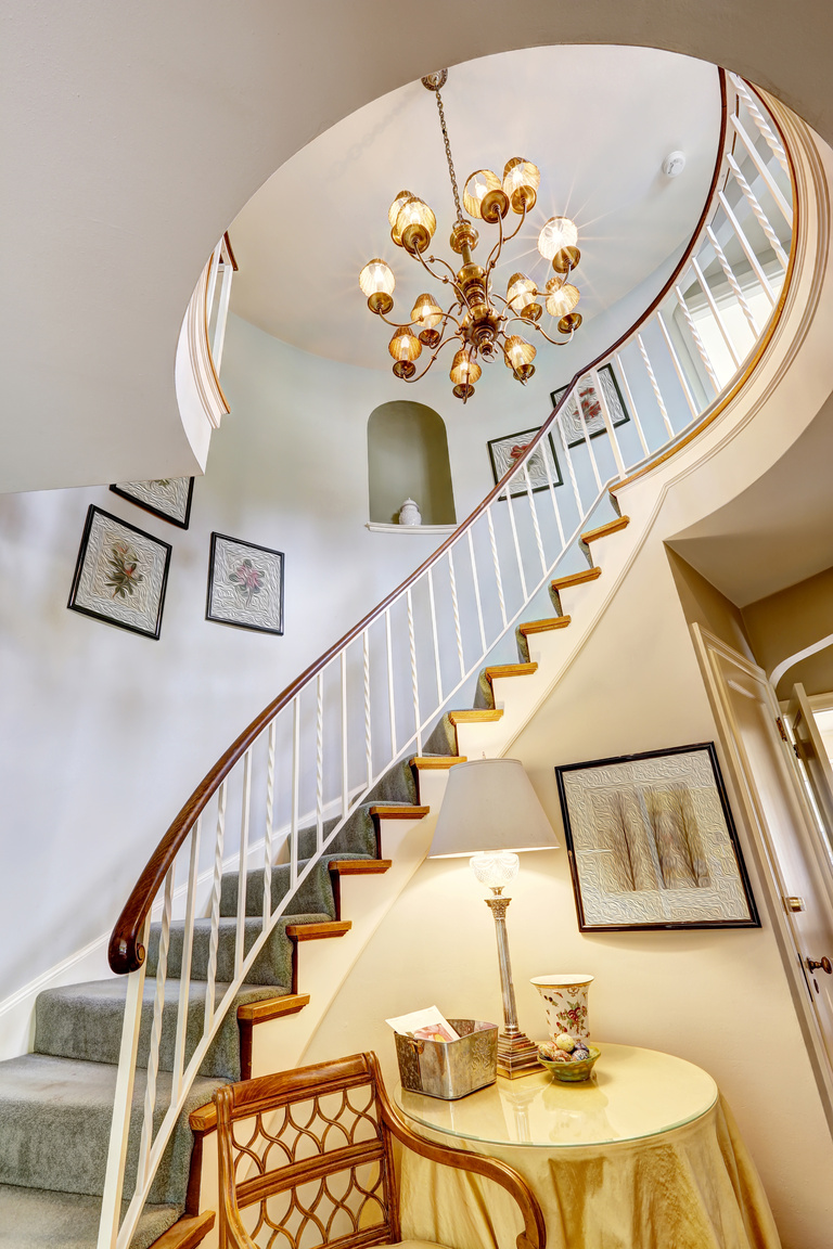 Spiral staircase in luxury house